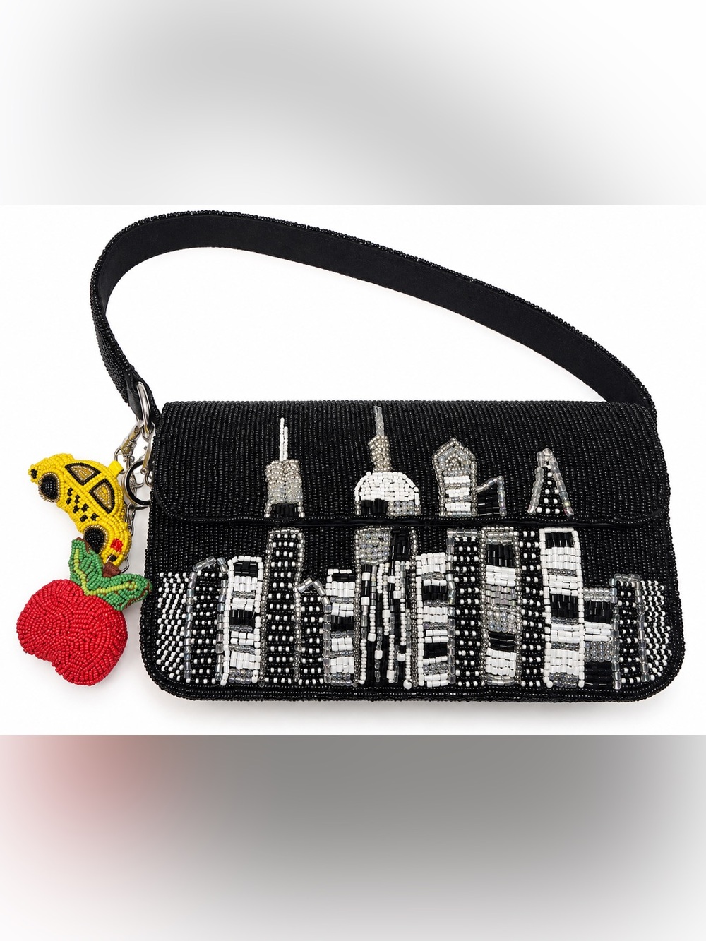 New Release Made In India NYC beaded Shoulder Bag Skyline Cab Big Apple Charm
